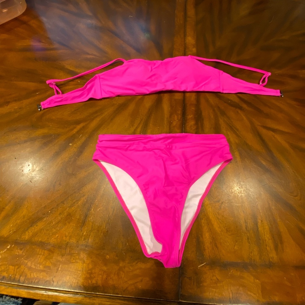New Hot Pink bathing suit. Size large.